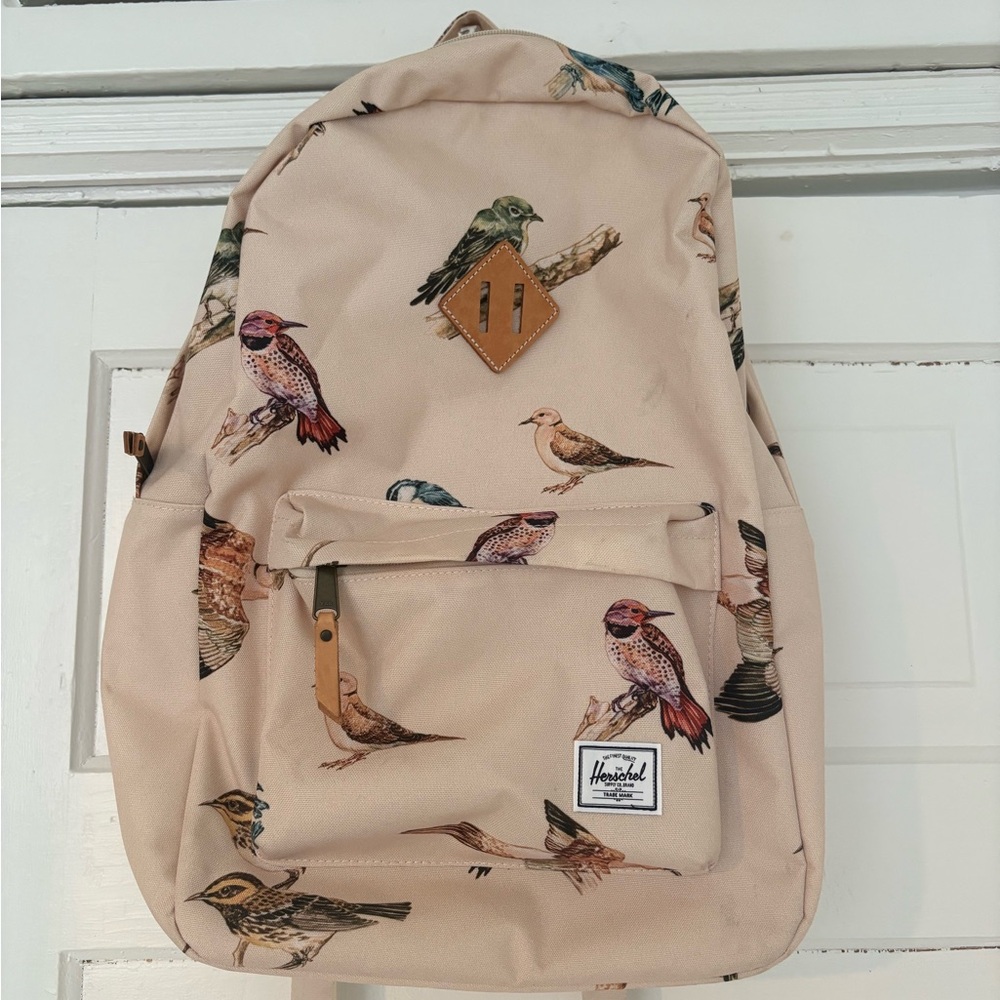 Herschel Supply Company Bird Print Backpack - Cream and Red